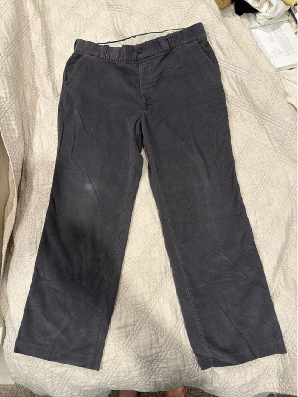 Men’s Charcoal Gray Corduroy Pants